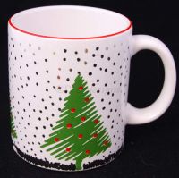 Waechtersbach CHRISTMAS TREE White Gold Dots Coffee Mug